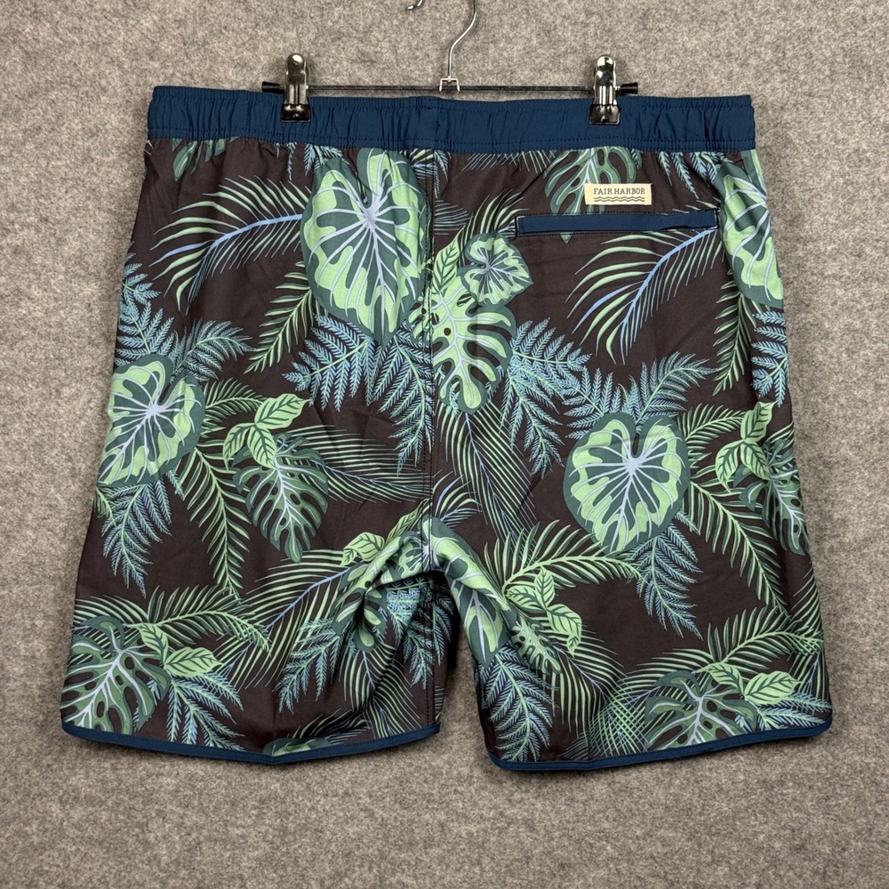 Fair Harbor Men's XXXL Swim Trunks Shorts Tropical Leaf Elastic Waist Drawstring - Picture 3 of 11